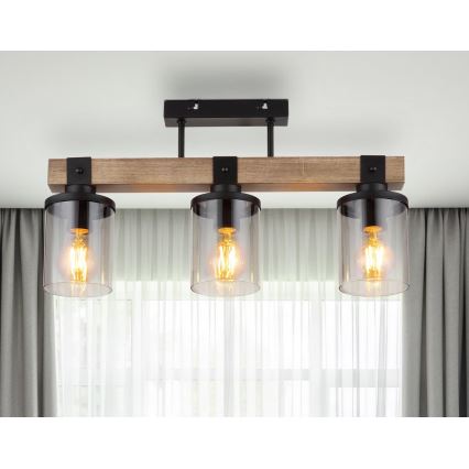 Brilagi - Pritrdljiv stropni lestenec VISTA 3xE27/60W/230V hrast