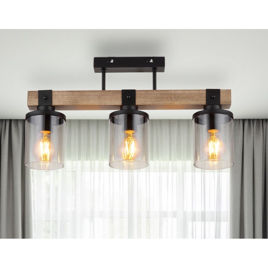 Brilagi - Pritrdljiv stropni lestenec VISTA 3xE27/60W/230V hrast