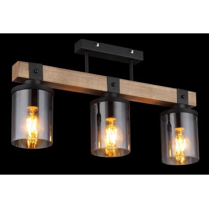 Brilagi - Pritrdljiv stropni lestenec VISTA 3xE27/60W/230V hrast