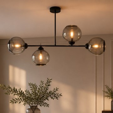 Brilagi - Pritrjen lestenec DIOR 4xE27/60W/230V črna/dimna siva