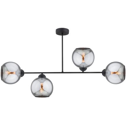 Brilagi - Pritrjen lestenec DIOR 4xE27/60W/230V črna/dimna siva