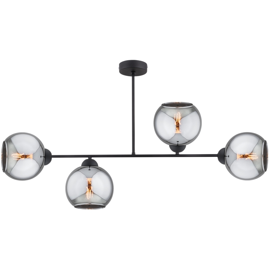 Brilagi - Pritrjen lestenec DIOR 4xE27/60W/230V črna/dimna siva