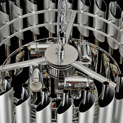 Brilagi - Pritrjen lestenec ECLIPSE 5xE14/10W/230V premer 38 cm srebrn