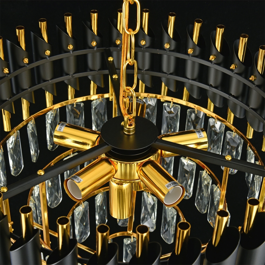 Brilagi - Pritrjen lestenec ECLIPSE 7xE14/10W/230V premer 48 cm črna/zlata