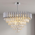 BRILAGI - Pritrjen lestenec ECLIPSE 9xE14/10W/230V premer 58 cm srebrn