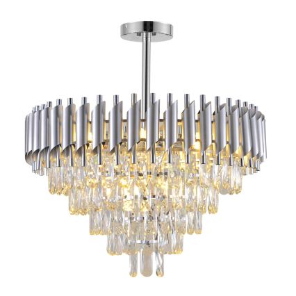 BRILAGI - Pritrjen lestenec ECLIPSE 9xE14/10W/230V premer 58 cm srebrn