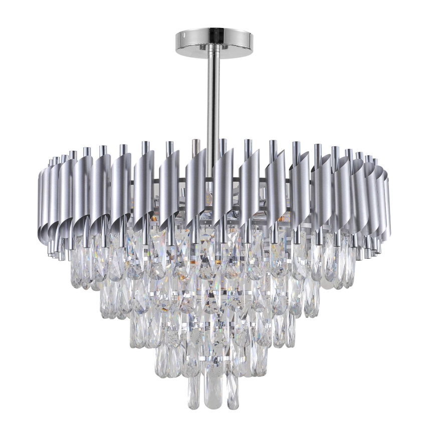 BRILAGI - Pritrjen lestenec ECLIPSE 9xE14/10W/230V premer 58 cm srebrn