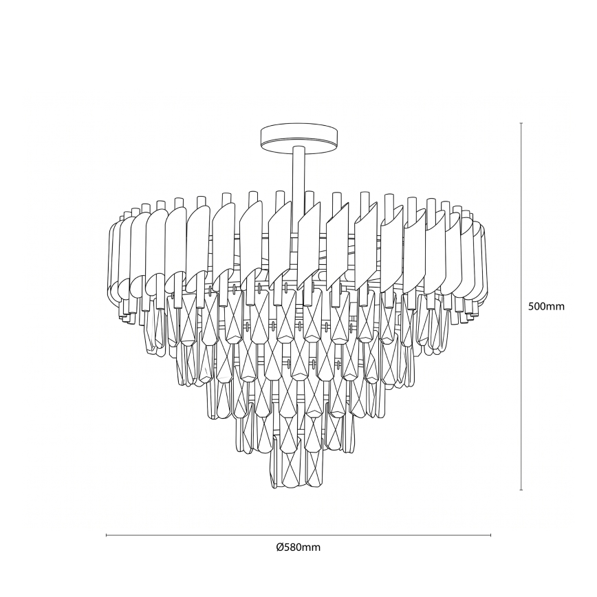 BRILAGI - Pritrjen lestenec ECLIPSE 9xE14/10W/230V premer 58 cm srebrn