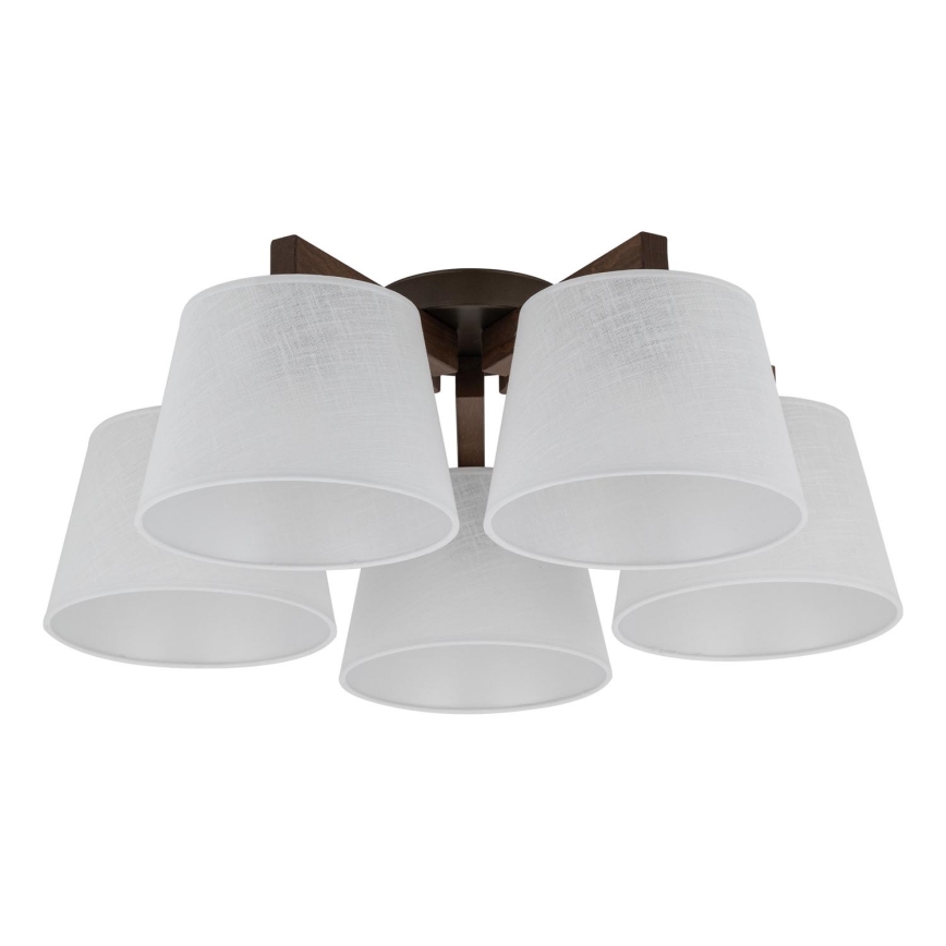 Brilagi - Pritrjen lestenec LATTE 5xE27/60W/230V borovina/bela