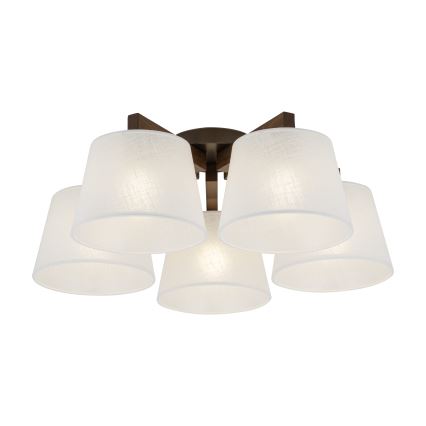 Brilagi - Pritrjen lestenec LATTE 5xE27/60W/230V borovina/bela
