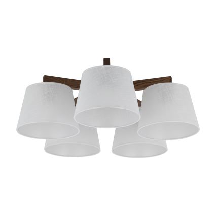 Brilagi - Pritrjen lestenec LATTE 5xE27/60W/230V borovina/bela