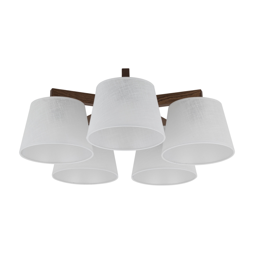 Brilagi - Pritrjen lestenec LATTE 5xE27/60W/230V borovina/bela