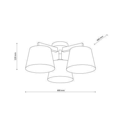 Brilagi - Pritrjen lestenec LATTE SABIA 3xE27/15W/230V bor/bela