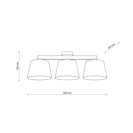 Brilagi - Pritrjen lestenec LATTE SABIA 3xE27/15W/230V bor/mešanica