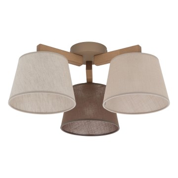 Brilagi - Pritrjen lestenec LATTE SABIA 3xE27/15W/230V borovica/mix