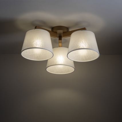 Brilagi - Pritrjen lestenec LATTE SABIA 3xE27/60W/230V bor/bela