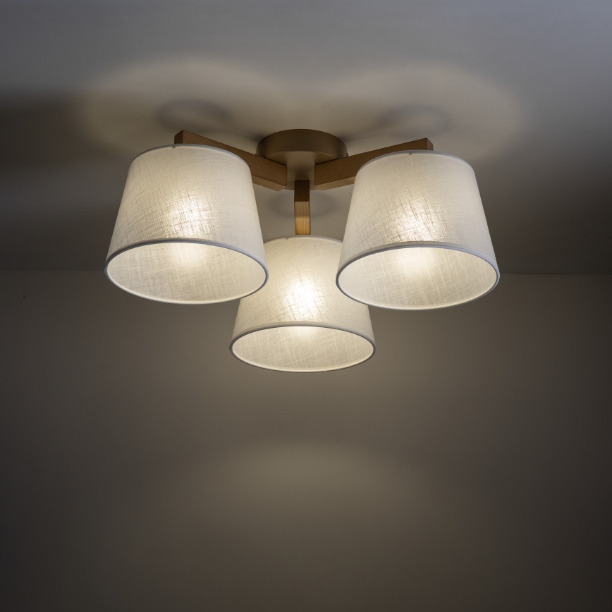 Brilagi - Pritrjen lestenec LATTE SABIA 3xE27/60W/230V bor/bela
