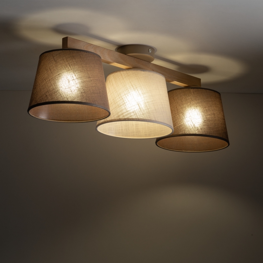 Brilagi - Pritrjen lestenec LATTE SABIA 3xE27/60W/230V bor/mešanica