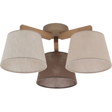 Brilagi - Pritrjen lestenec LATTE SABIA 3xE27/60W/230V borovica/mix