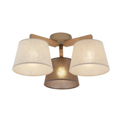 Brilagi - Pritrjen lestenec LATTE SABIA 3xE27/60W/230V borovica/mix