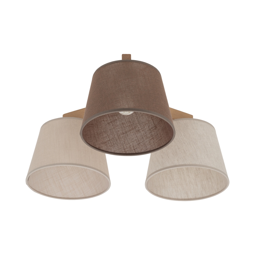 Brilagi - Pritrjen lestenec LATTE SABIA 3xE27/60W/230V borovica/mix