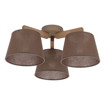 Brilagi - Pritrjen lestenec LATTE SABIA 3xE27/60W/230V borovica/rjava