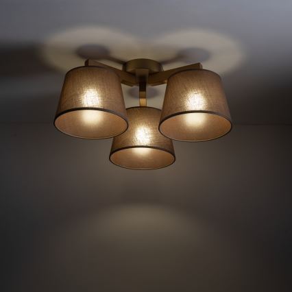Brilagi - Pritrjen lestenec LATTE SABIA 3xE27/60W/230V borovica/rjava