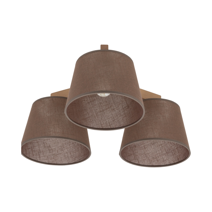 Brilagi - Pritrjen lestenec LATTE SABIA 3xE27/60W/230V borovica/rjava