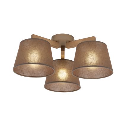 Brilagi - Pritrjen lestenec LATTE SABIA 3xE27/60W/230V borovica/rjava