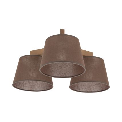 Brilagi - Pritrjen lestenec LATTE SABIA 3xE27/60W/230V borovica/rjava