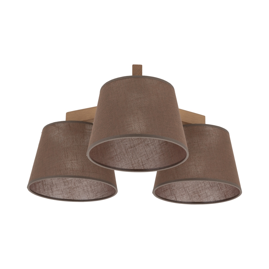 Brilagi - Pritrjen lestenec LATTE SABIA 3xE27/60W/230V borovica/rjava