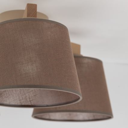 Brilagi - Pritrjen lestenec LATTE SABIA 3xE27/60W/230V borovica/rjava