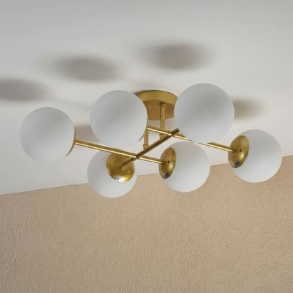 Brilagi - Pritrjen lestenec MALONY 6xE14/20W/230V zlate barve