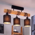 Brilagi - Pritrjen lestenec NUBILA 3xE27/60W/230V borovina/črna