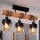 Brilagi - Pritrjen lestenec WOOD GLASS 3xE27/60W/230V borovica/črna/dimna rjava