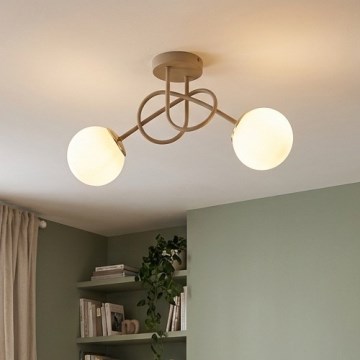 Brilagi - Pritrjen stropni lestenec 2xE27/60W/230V bež/zlata