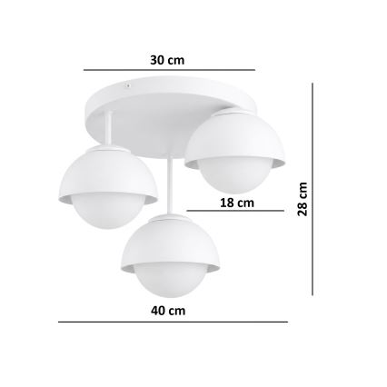 BRILAGI - Pritrjen stropni lestenec COSMO 3xE27/60W/230V bela/zlata