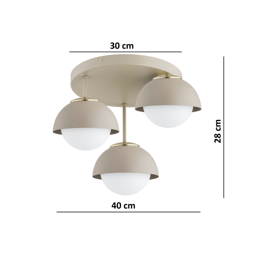 Brilagi - Pritrjen stropni lestenec COSMO 3xE27/60W/230V bež/zlata