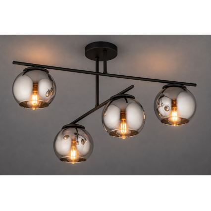BRILAGI - Pritrjen stropni lestenec DIOR 4xE27/60W/230V črna/dimna siva
