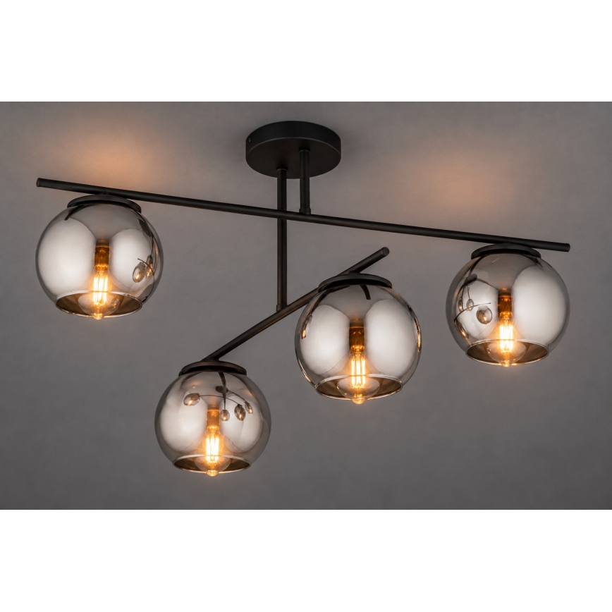 BRILAGI - Pritrjen stropni lestenec DIOR 4xE27/60W/230V črna/dimna siva