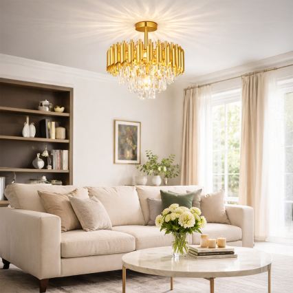 Brilagi - Pritrjen stropni lestenec ECLIPSE 5xE14/10W/230V Ø 38 cm zlata