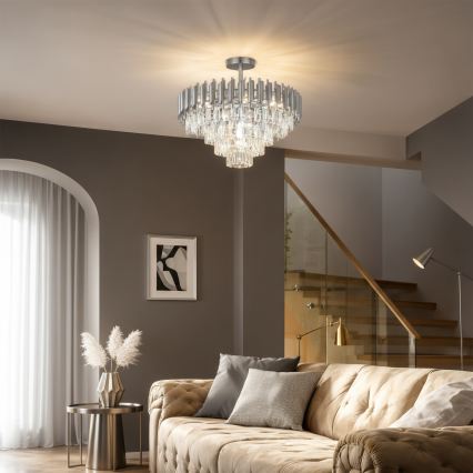 Brilagi - pritrjen stropni lestenec ECLIPSE 7xE14/10W/230V, premer 48 cm, srebrne barve