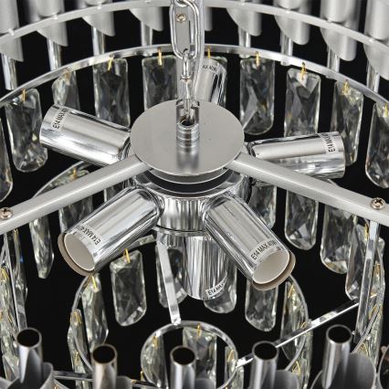 Brilagi - pritrjen stropni lestenec ECLIPSE 7xE14/10W/230V, premer 48 cm, srebrne barve