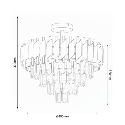 Brilagi - pritrjen stropni lestenec ECLIPSE 7xE14/10W/230V, premer 48 cm, srebrne barve