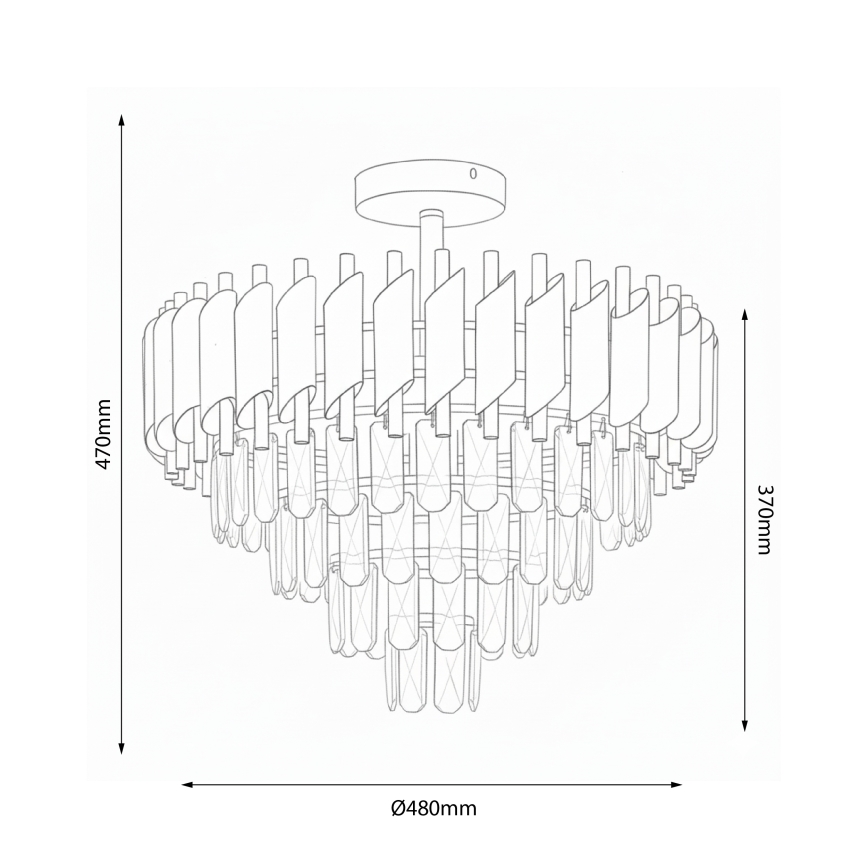 Brilagi - pritrjen stropni lestenec ECLIPSE 7xE14/10W/230V, premer 48 cm, srebrne barve