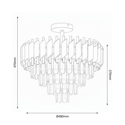 Brilagi - Pritrjen stropni lestenec ECLIPSE 7xE14/10W/230V, premer 48 cm, v zlati barvi