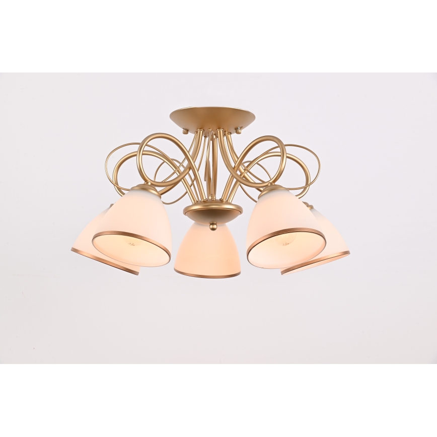 Brilagi - Pritrjen stropni lestenec FRED 5xE27/60W/230V, Ø 59 cm, v zlati barvi