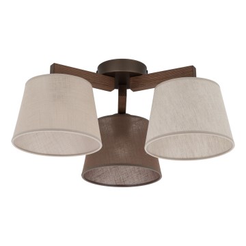 Brilagi - Pritrjen stropni lestenec LATTE 3xE27/15W/230V borovica/mix