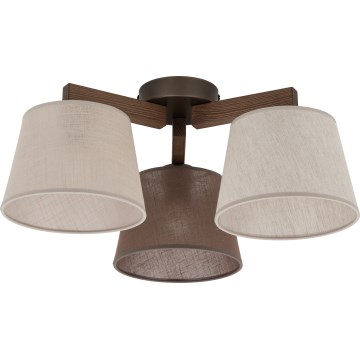 Brilagi - Pritrjen stropni lestenec LATTE 3xE27/60W/230V borovica/mix