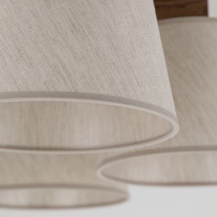 Brilagi - Pritrjen stropni lestenec LATTE 5xE27/15W/230V borovica/kremna